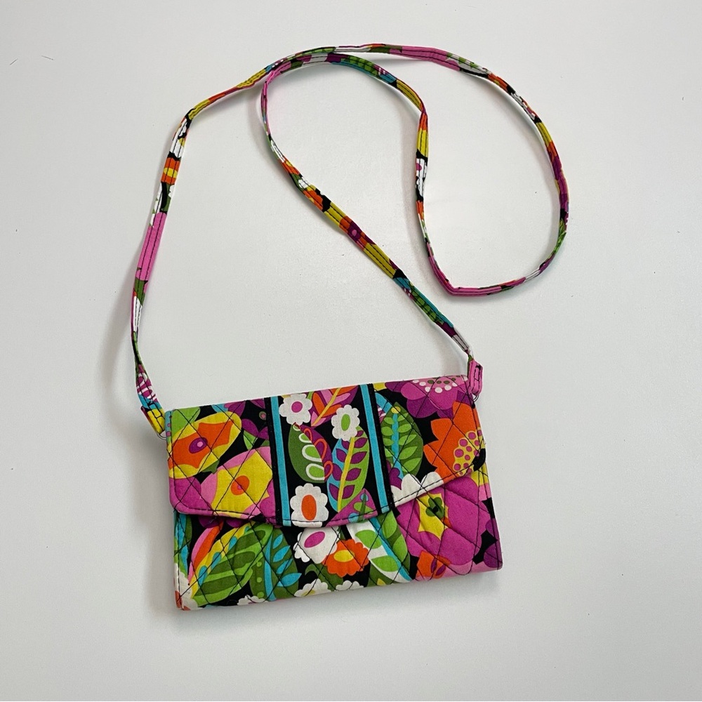 Vera Bradley Purse Crossbody Va Va Bloom Strap Wallet ID Slot Convertible Floral